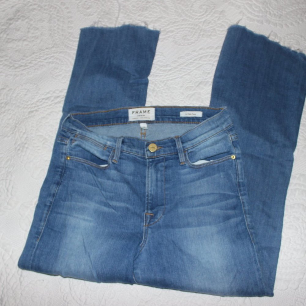 Frame Le High Flare Cropped Sz 28